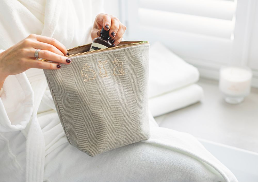 Sophie Paterson and Gilly Nicolson Herringbone Washbag Burrow Bliss