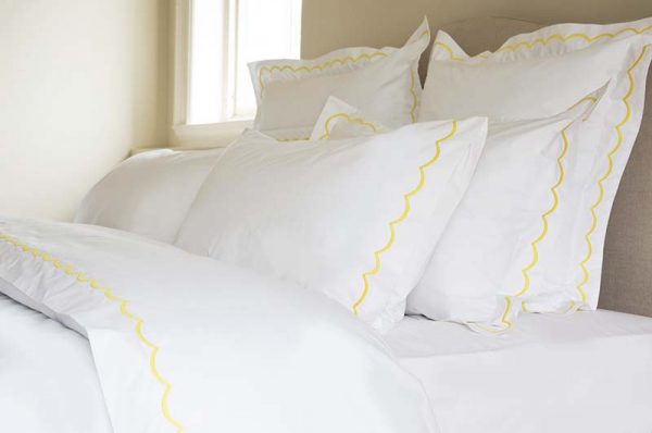 Cascais scallop bed linen housewife pillowcase