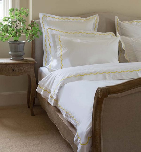 Cascais scallop cotton bed linen duvet cover