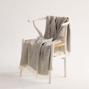 gilly nicolson merino lambswool throw in mist colour